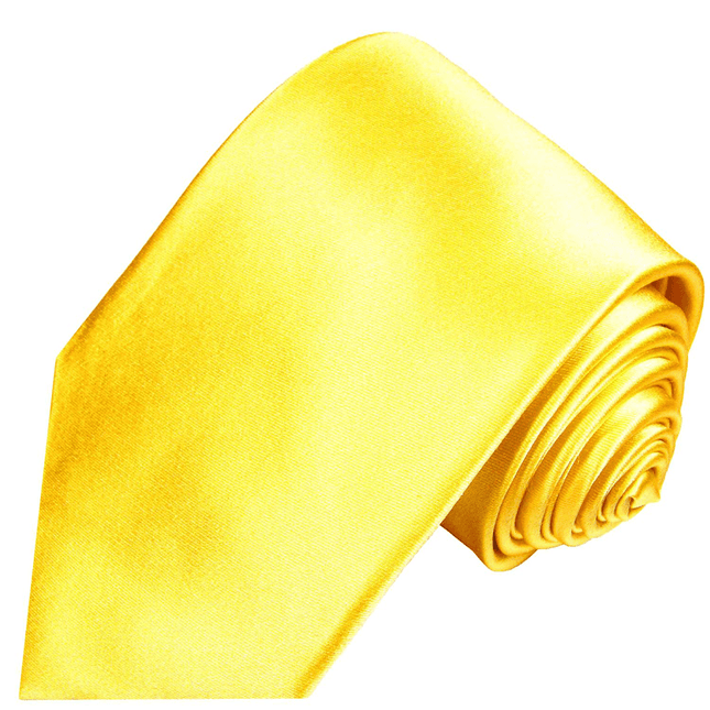 Solid Bright Yellow Silk Necktie Paul Malone Ties - Paul Malone.com