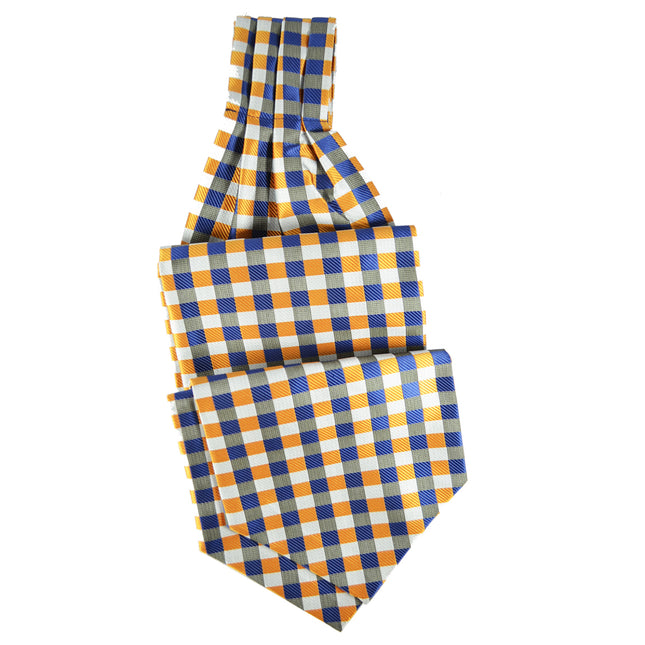 Amberglow Plaid Ascot Tie and Pocket Square Paul Malone Ascot - Paul Malone.com