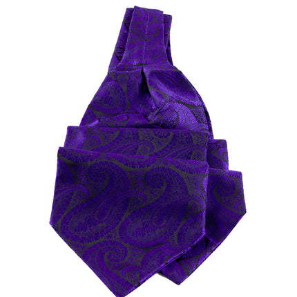 Purple Paisley Ascot Tie and Pocket Square Paul Malone Ascot - Paul Malone.com