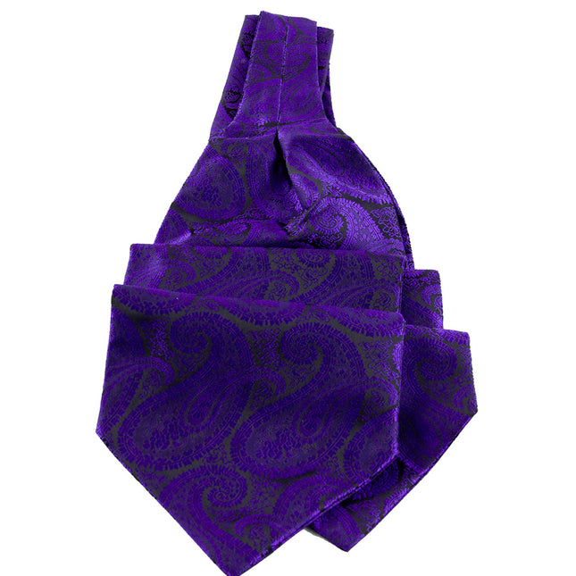 Purple Paisley Ascot Tie and Pocket Square Paul Malone Ascot - Paul Malone.com
