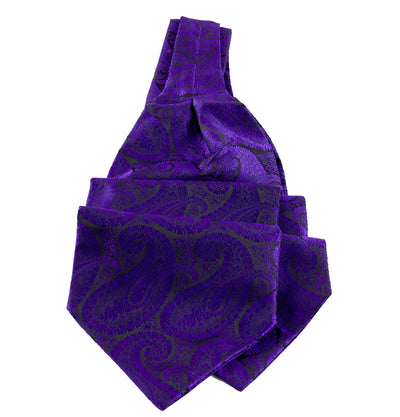Purple Paisley Ascot Tie and Pocket Square Paul Malone Ascot - Paul Malone.com