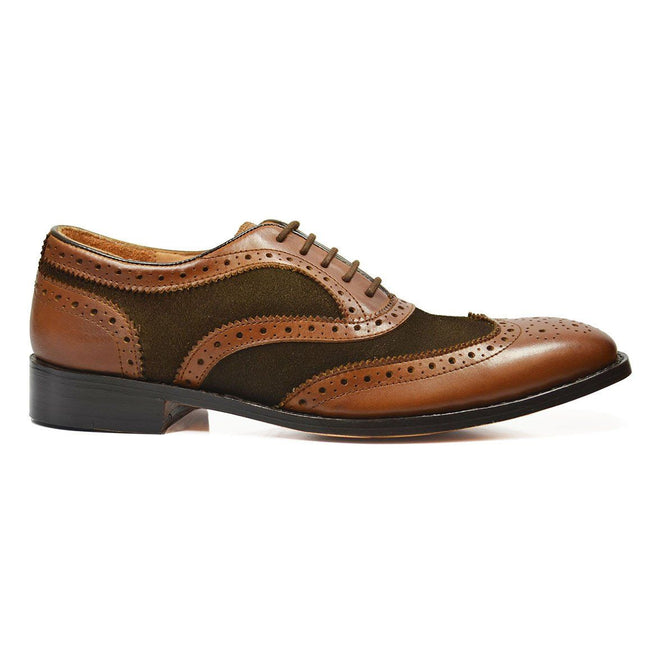 ARCHER All Leather Spectator with Full Broguing by Paul Malone Paul Malone Shoes - Paul Malone.com