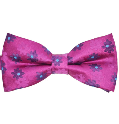 Hot Pink Floral Patterned Bow Tie Paul Malone Bow Ties - Paul Malone.com