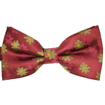 Maroon Floral Patterned Bow Tie Paul Malone Bow Ties - Paul Malone.com