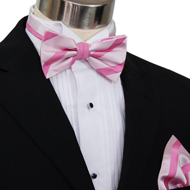 Pink Striped Silk Bow Tie Paul Malone Bow Ties - Paul Malone.com