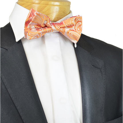 Orange Paisley Bow Tie Brand Q Bow Ties - Paul Malone.com