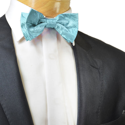Light Turquoise Paisley Bow Tie Brand Q Bow Ties - Paul Malone.com