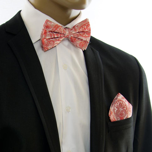 Red Paisley Silk Bow Tie Paul Malone Bow Ties - Paul Malone.com