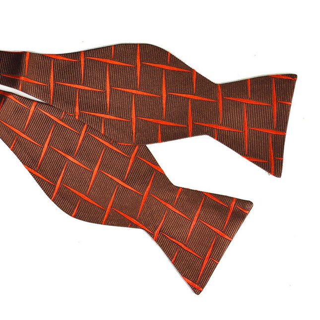 Rust Brown Silk Bow Tie and Pocket Square Set Paul Malone Bow Ties - Paul Malone.com