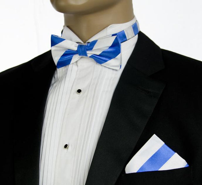 Sky Blue and White Silk Bow Tie Paul Malone Bow Ties - Paul Malone.com