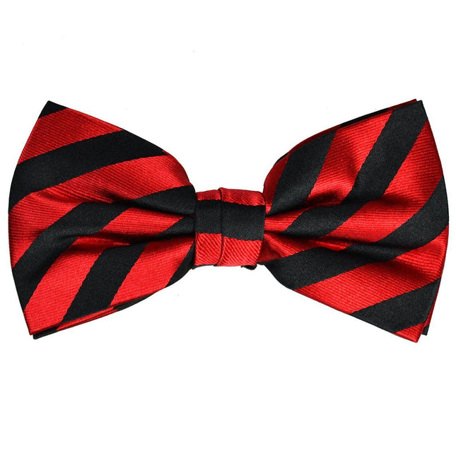 Red and Black Striped Silk Bow Tie Paul Malone Bow Ties - Paul Malone.com