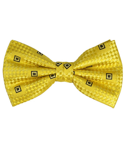 Yellow Patterned Silk Bow Tie Paul Malone Bow Ties - Paul Malone.com