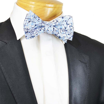 Blue Vines Silk Bow Tie Paul Malone Bow Ties - Paul Malone.com