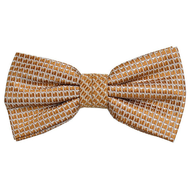 Gold Patterned Silk Bow Tie Paul Malone Bow Ties - Paul Malone.com