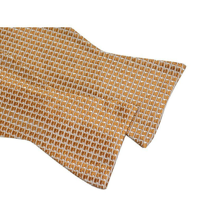 Gold Patterned Silk Bow Tie Paul Malone Bow Ties - Paul Malone.com