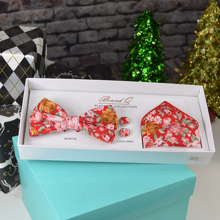 Bittersweet Red Flower Bow Tie Gift Box Set Brand Q Gift Box - Paul Malone.com