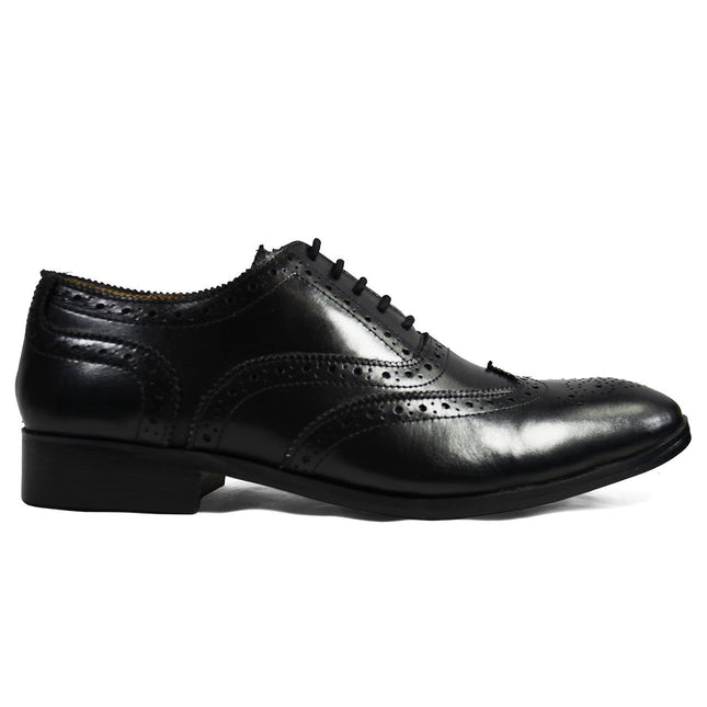 BERKLEY Full Brogue Derby in Black. All Leather Dress Shoes Paul Malone Shoes - Paul Malone.com