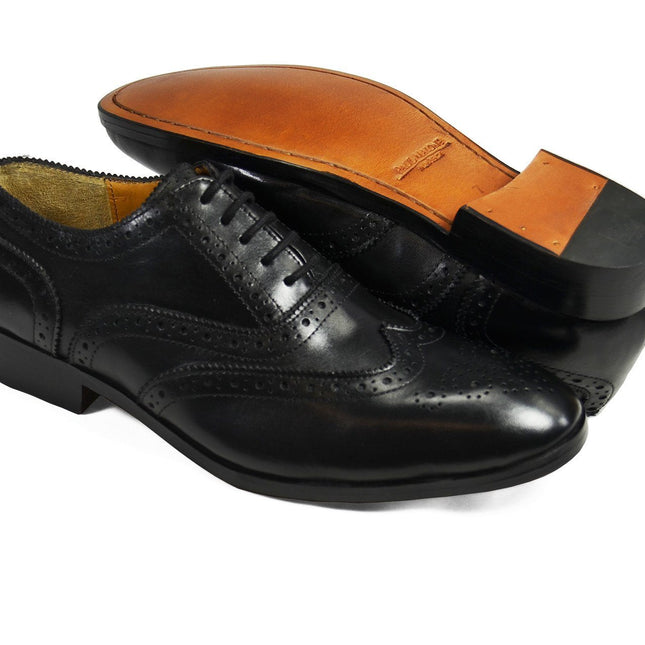 BERKLEY Full Brogue Derby in Black. All Leather Dress Shoes Paul Malone Shoes - Paul Malone.com