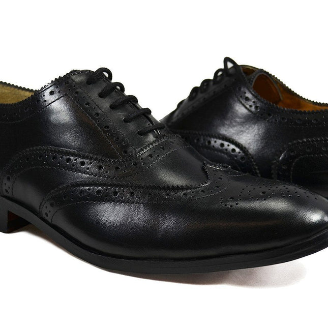 BERKLEY Full Brogue Derby in Black. All Leather Dress Shoes Paul Malone Shoes - Paul Malone.com
