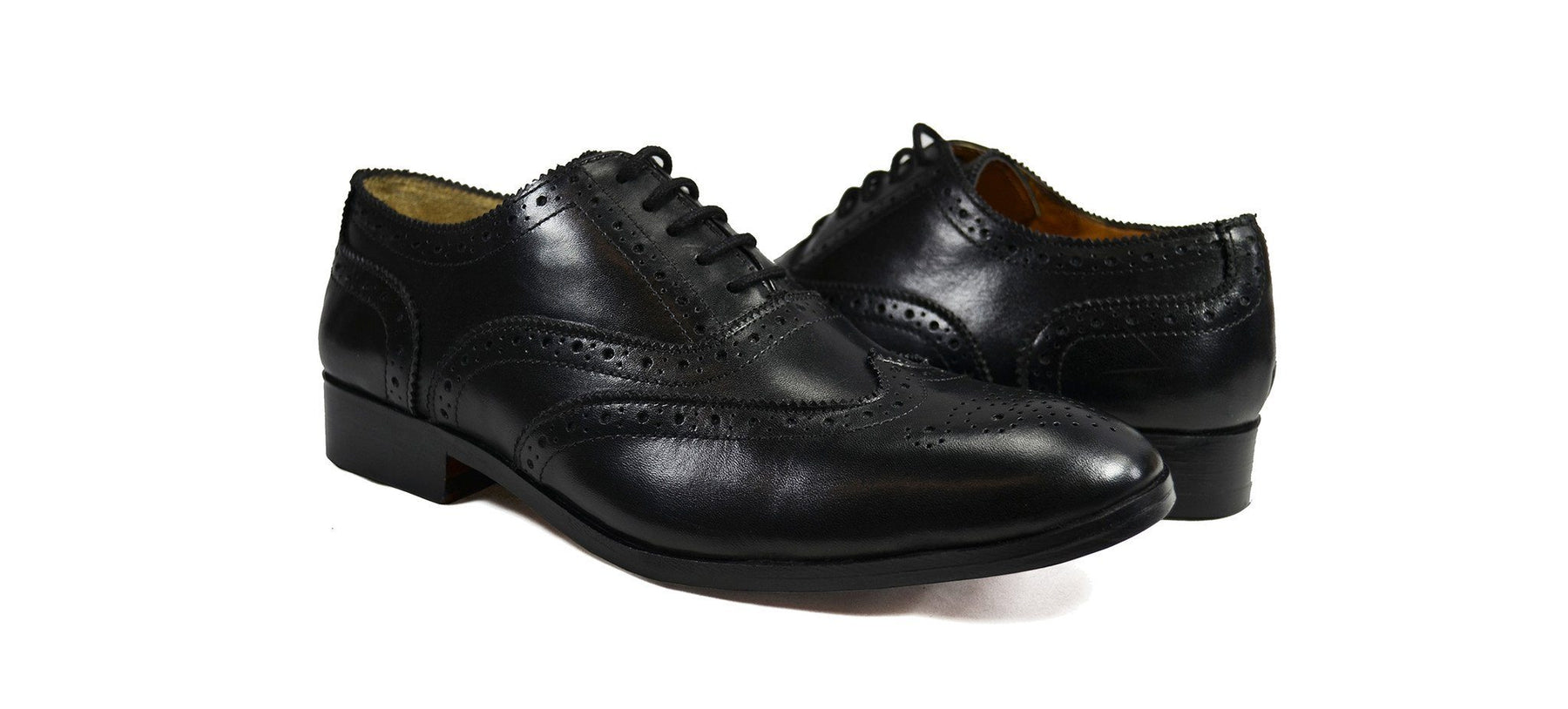 BERKLEY Full Brogue Derby in Black. All Leather Dress Shoes | Paul Malone