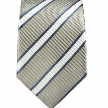 Grey Striped Boys Silk Tie by Paul Malone Paul Malone Ties - Paul Malone.com