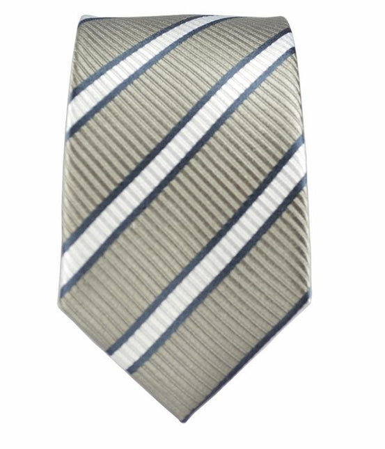 Grey Striped Boys Silk Tie by Paul Malone Paul Malone Ties - Paul Malone.com