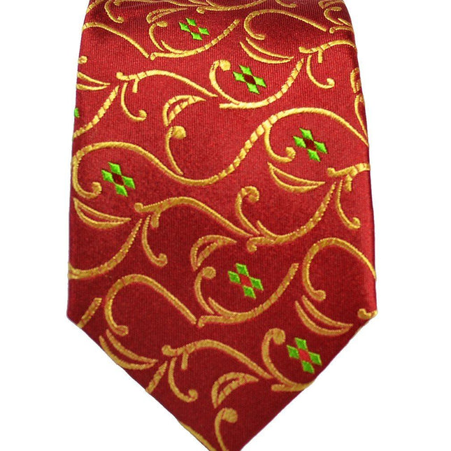 Red and Gold Paul Malone Boys Silk Tie Paul Malone Ties - Paul Malone.com