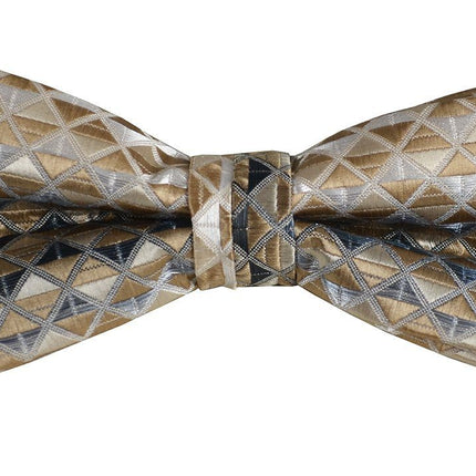 Gold Brown Boys Bow Tie and Pocket Square Set, Pre-tied Paul Malone Bow Tie - Paul Malone.com