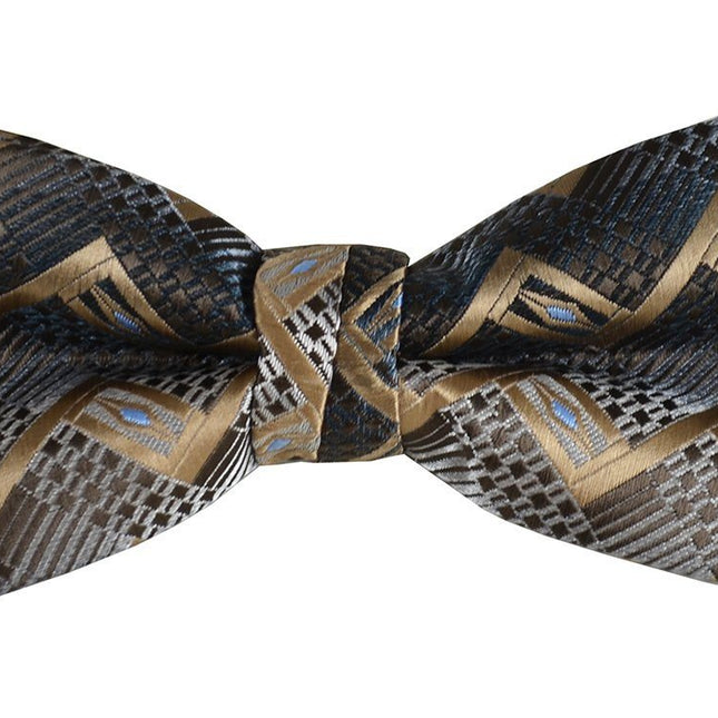 Bronze Boys Bow Tie and Pocket Square Set, Pre-tied Paul Malone Bow Tie - Paul Malone.com
