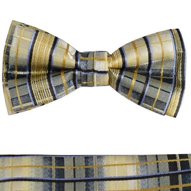 Yellow Boys Bow Tie and Pocket Square Set, Pre-tied Paul Malone Bow Tie - Paul Malone.com