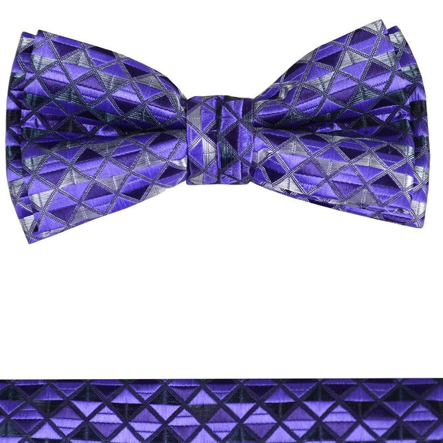Deep Purple Boys Bow Tie and Pocket Square Set, Pre-tied Paul Malone Bow Tie - Paul Malone.com