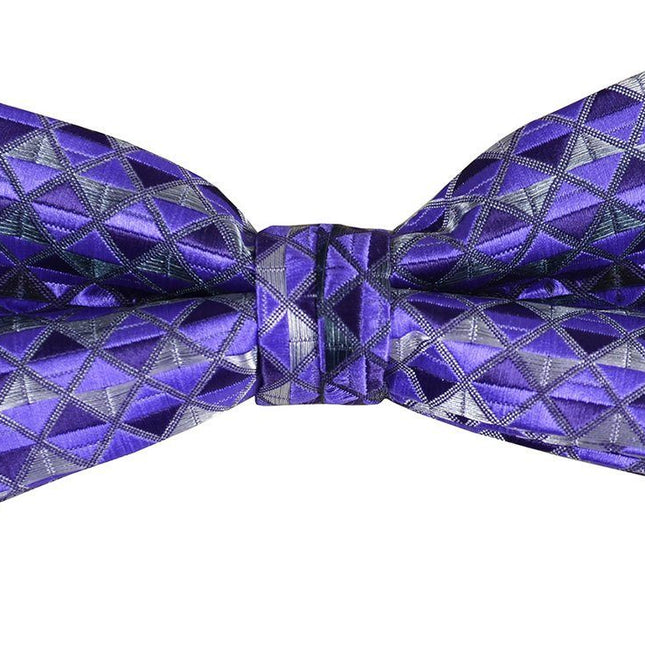 Deep Purple Boys Bow Tie and Pocket Square Set, Pre-tied Paul Malone Bow Tie - Paul Malone.com