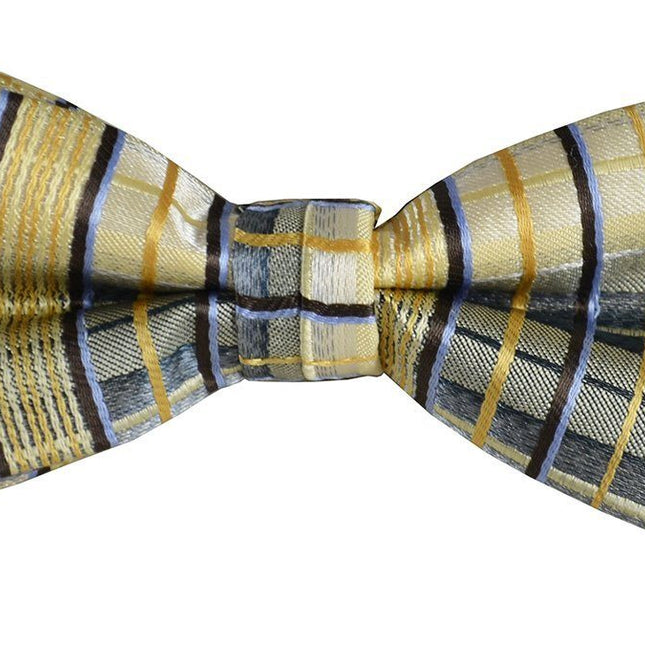Yellow Boys Bow Tie and Pocket Square Set, Pre-tied Paul Malone Bow Tie - Paul Malone.com