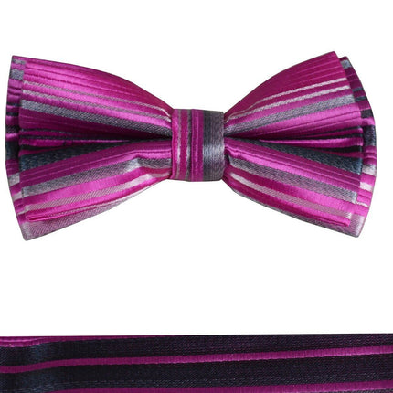 Hot Pink Boys Bow Tie and Pocket Square Set, Pre-tied Paul Malone Bow Tie - Paul Malone.com