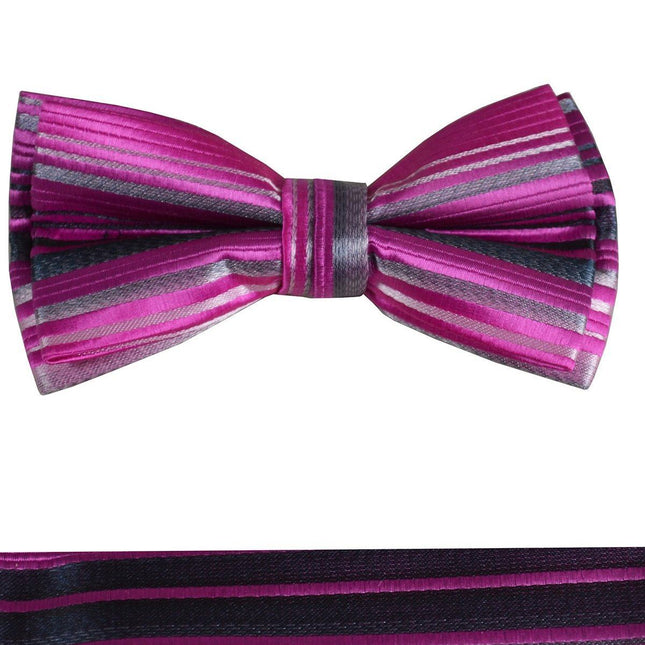 Hot Pink Boys Bow Tie and Pocket Square Set, Pre-tied Paul Malone Bow Tie - Paul Malone.com