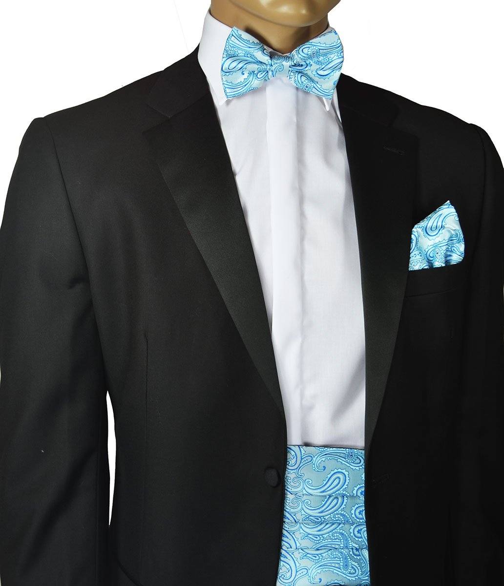 Turquoise Paisley Cummerbund and Bow Tie Set | Paul Malone