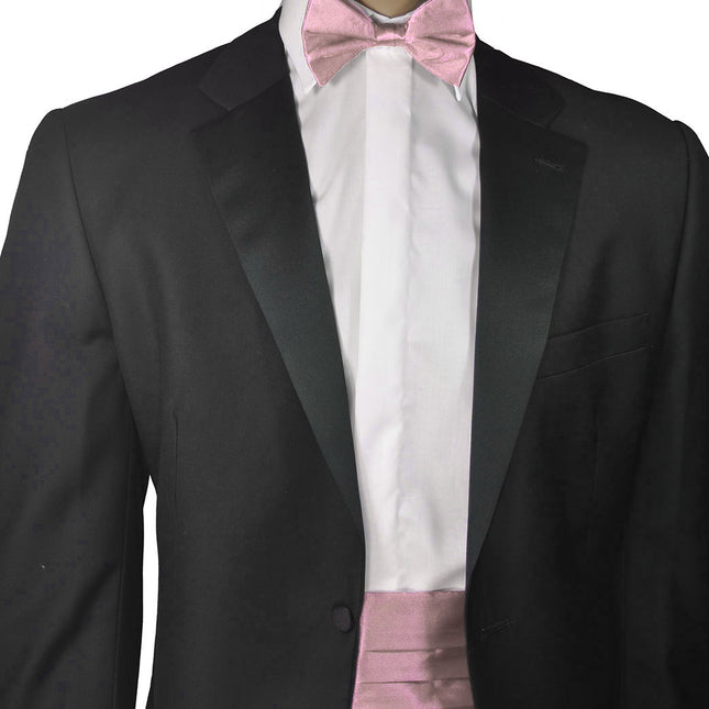 Solid Powder Pink Silk Cummerbund and Bow Tie Set Paul Malone Cummerbund - Paul Malone.com