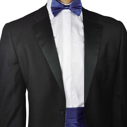 Solid Navy Cummerbund and Bow Tie Set Fratello Cummerbund - Paul Malone.com