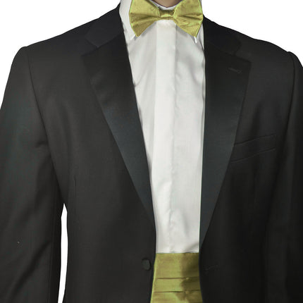 Solid Gold Silk Cummerbund and Bow Tie Set Paul Malone Cummerbund - Paul Malone.com