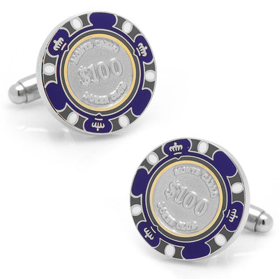 $100 Purple Poker Chip Cufflinks Cufflinks, Inc. Cufflinks - Paul Malone.com