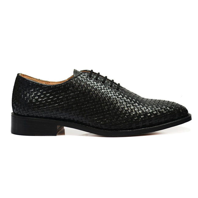 CALEB Full Leather Black Woven Oxfords by Paul Malone Paul Malone Shoes - Paul Malone.com