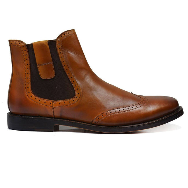 CHELSEA Elegant Brown Full Leather Chelsea Boots Paul Malone Shoes - Paul Malone.com