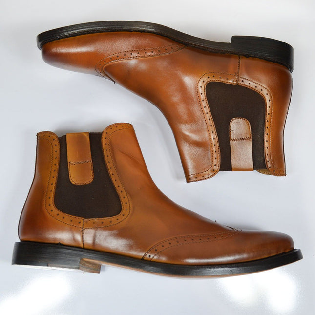 CHELSEA Elegant Brown Full Leather Chelsea Boots Paul Malone Shoes - Paul Malone.com