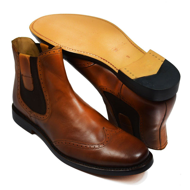 CHELSEA Elegant Brown Full Leather Chelsea Boots Paul Malone Shoes - Paul Malone.com