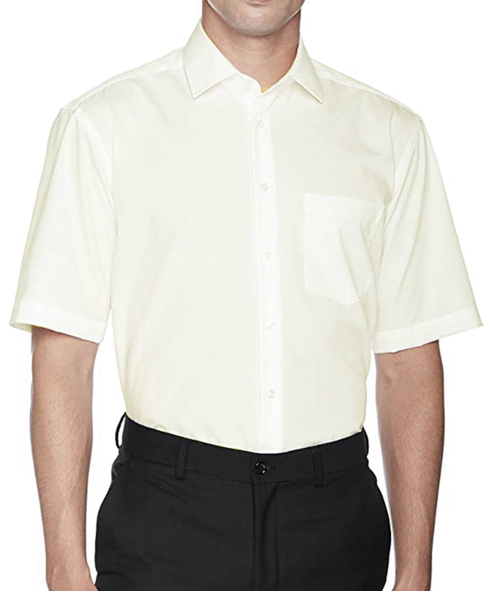 Solid Champagne Poplin Short Sleeve Dress Shirt Paul Malone Solid Champagne Poplin Short Sleeve Dress Shirt Paul Malone