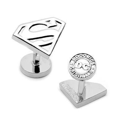 Silver Superman Shield Cufflinks DC Comics Cufflinks - Paul Malone.com