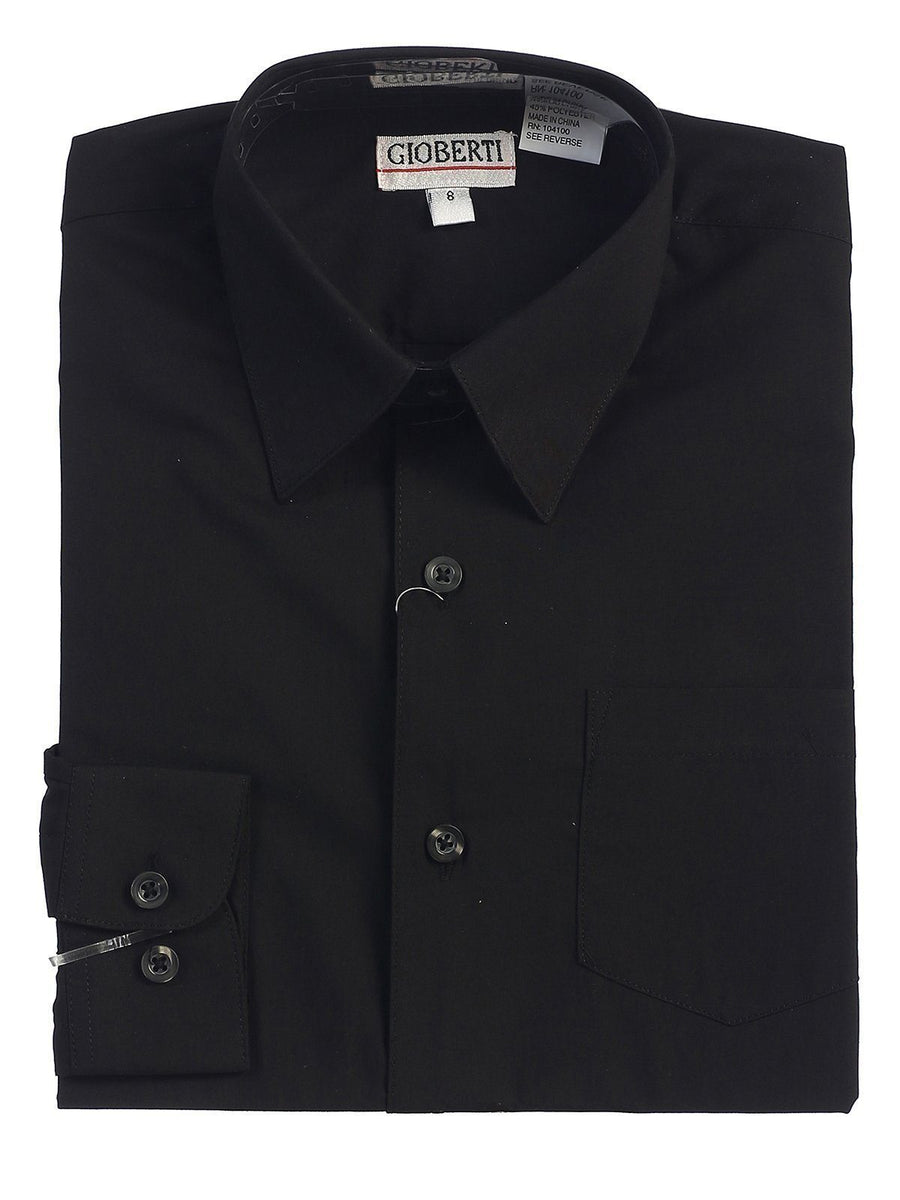 Classic Black Boys Dress Shirt | Paul Malone