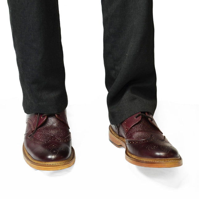 BRADFORD Burgundy Full BrogueLeather Oxford Shoes Paul Malone Shoes - Paul Malone.com