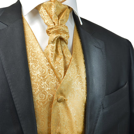 Gold Wedding Tuxedo Vest Set Paul Malone Vest - Paul Malone.com