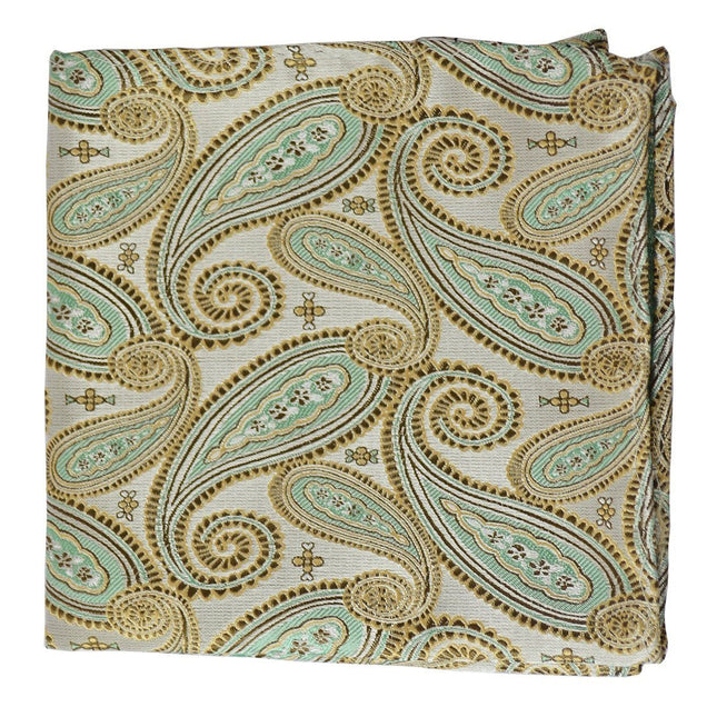 Gold and Turquoise Paisley Tuxedo Vest Set Paul Malone Vest - Paul Malone.com